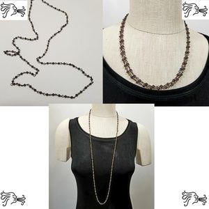 36" 3mm Faceted Purple Crystal Bicone Necklace